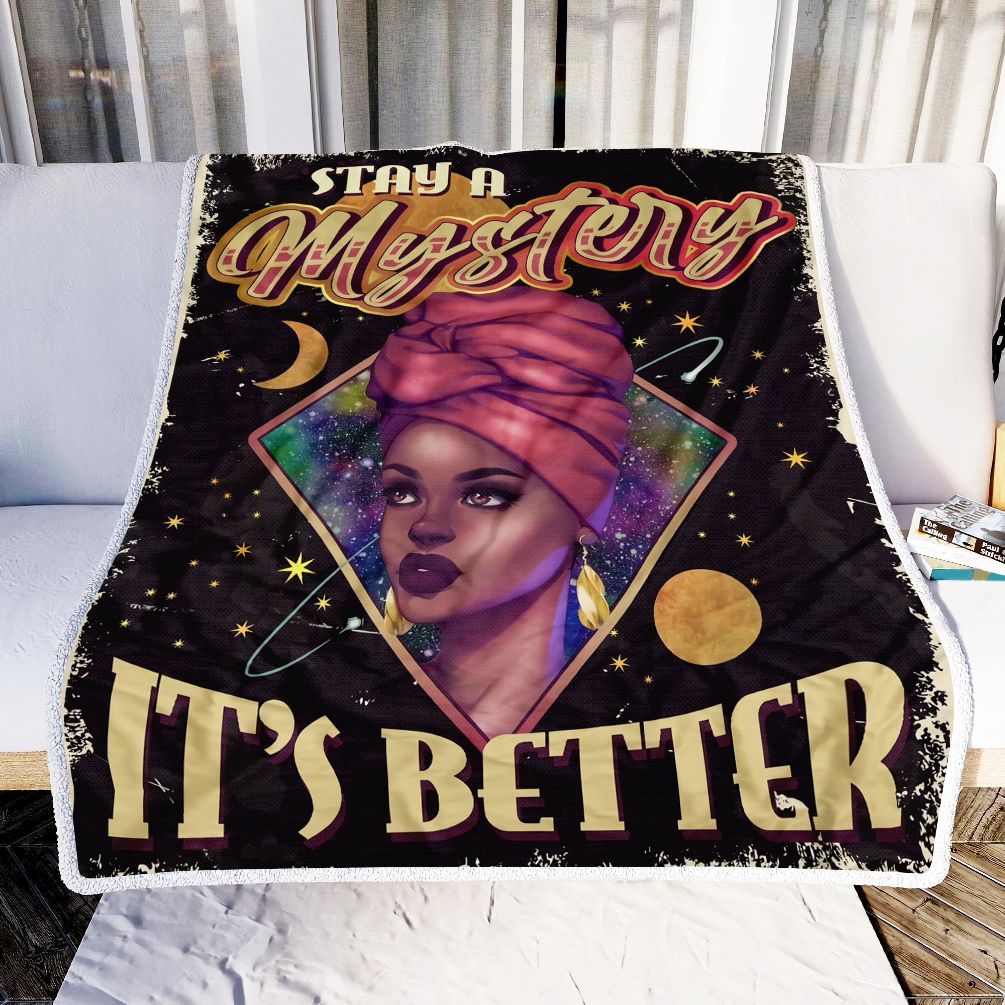 Black Woman Stay A Mystery Fleece Blanket