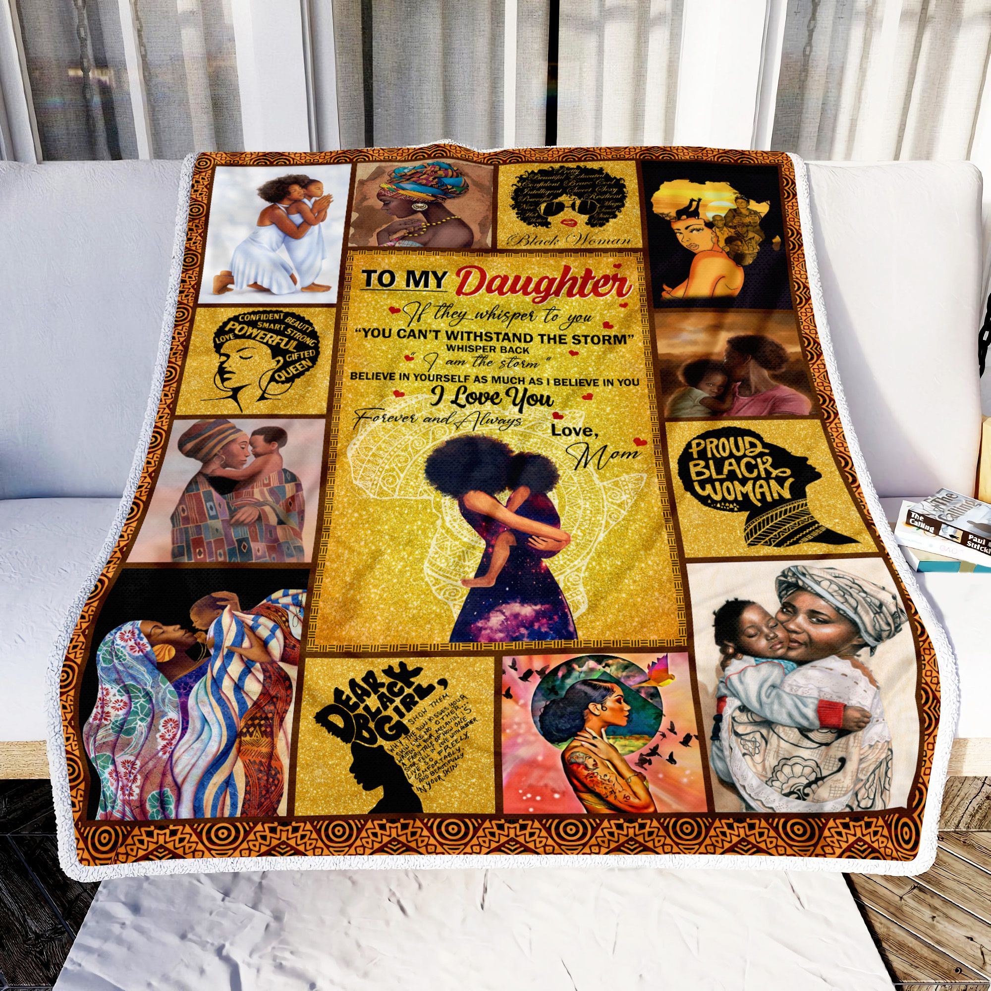 Black Woman To My Daughter I Love You Fleece Blanket