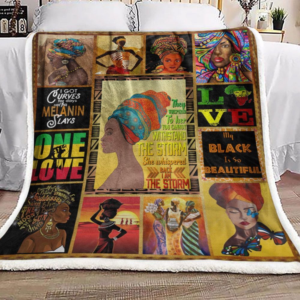 Black Women Africa Sherpa Fleece Blanket