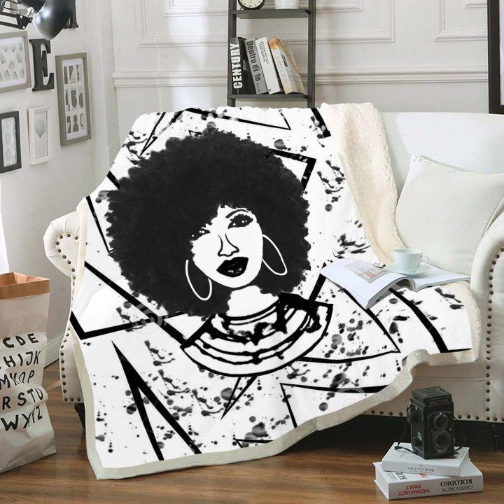 Black Women Art Sherpa Fleece Blanket