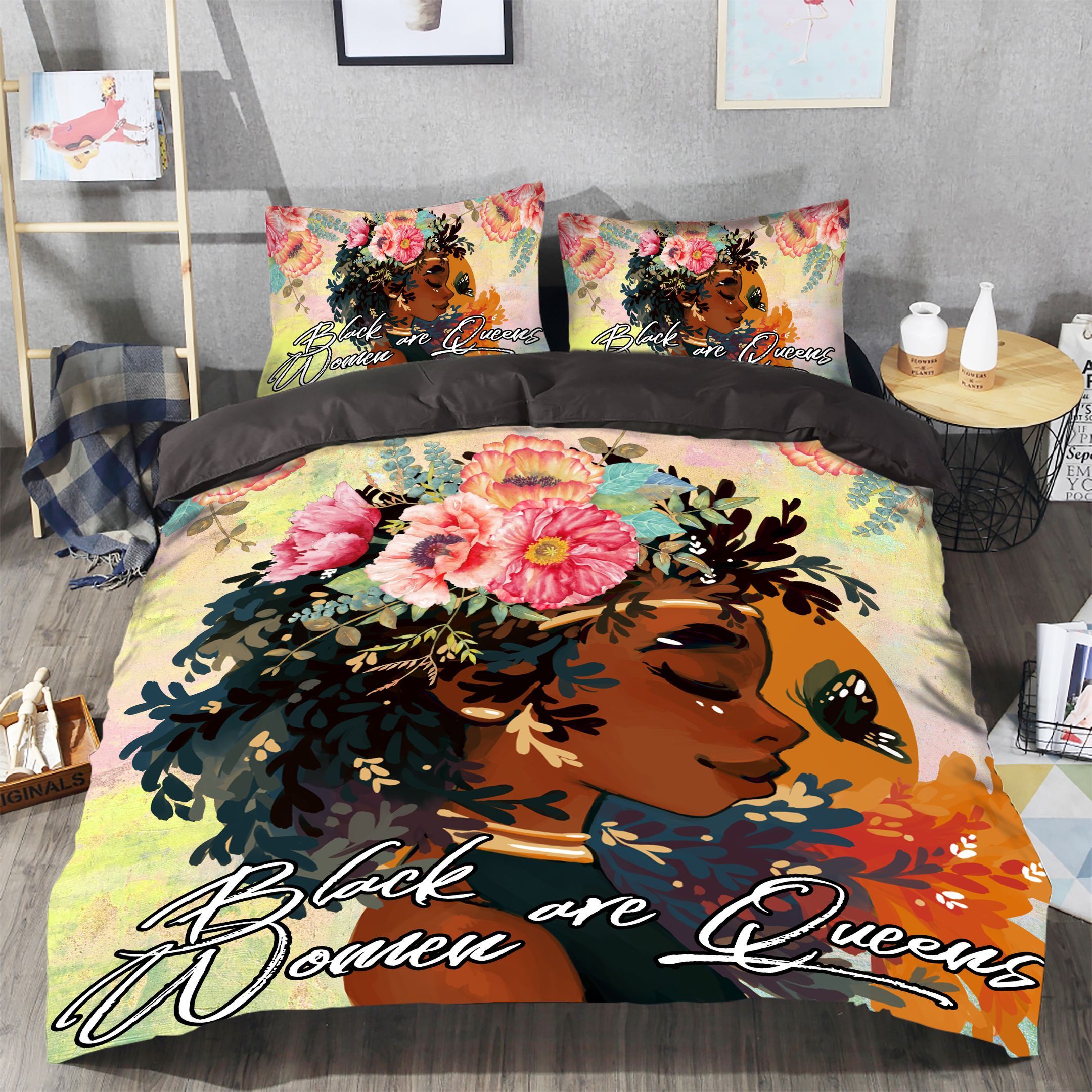 Black Women Bedding Set
