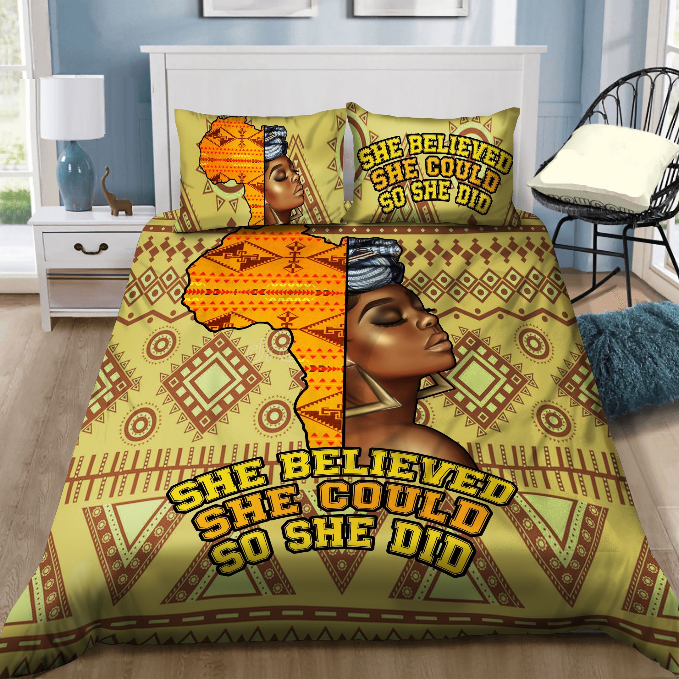 Black Women Bedding Set