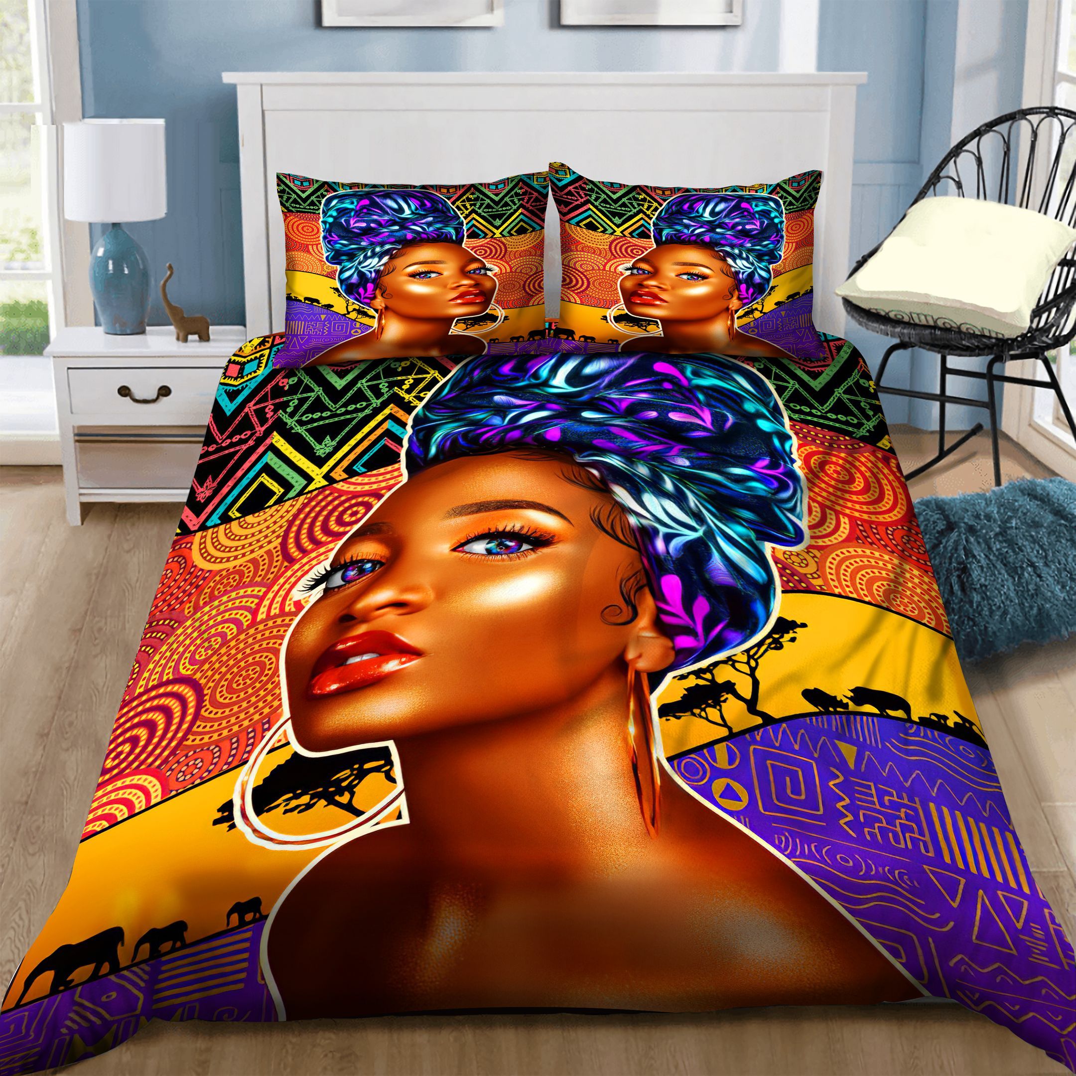 Black Women Bedding Set