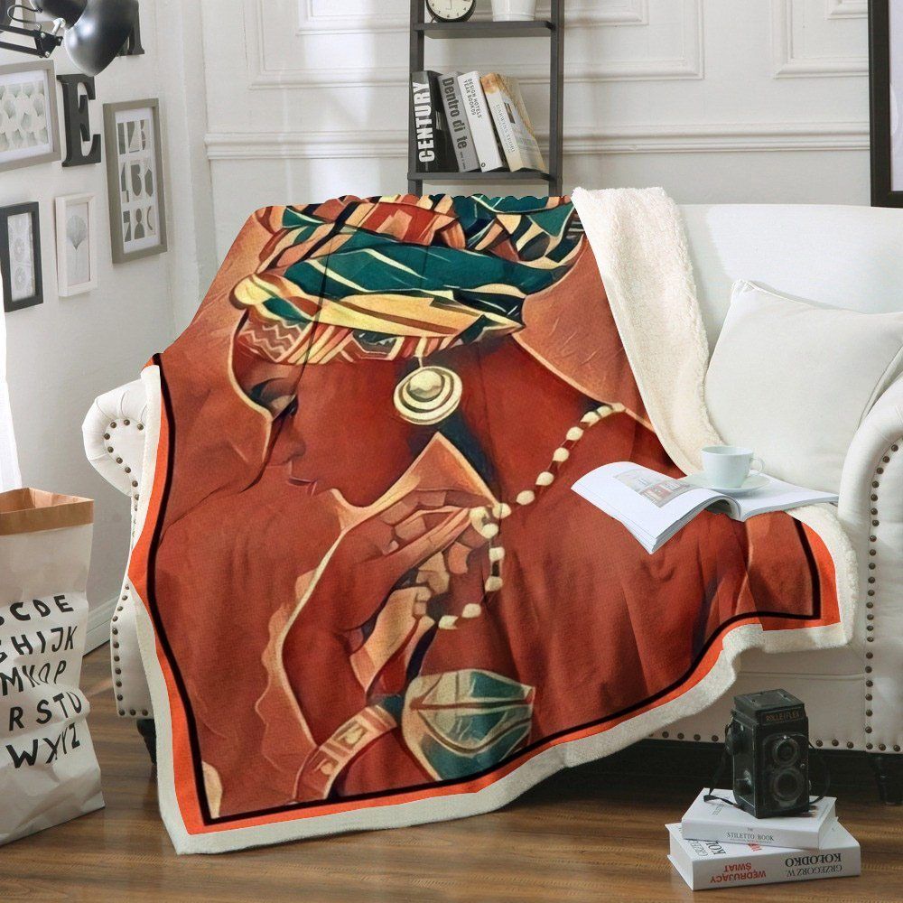 Black Women Sherpa Fleece Blanket