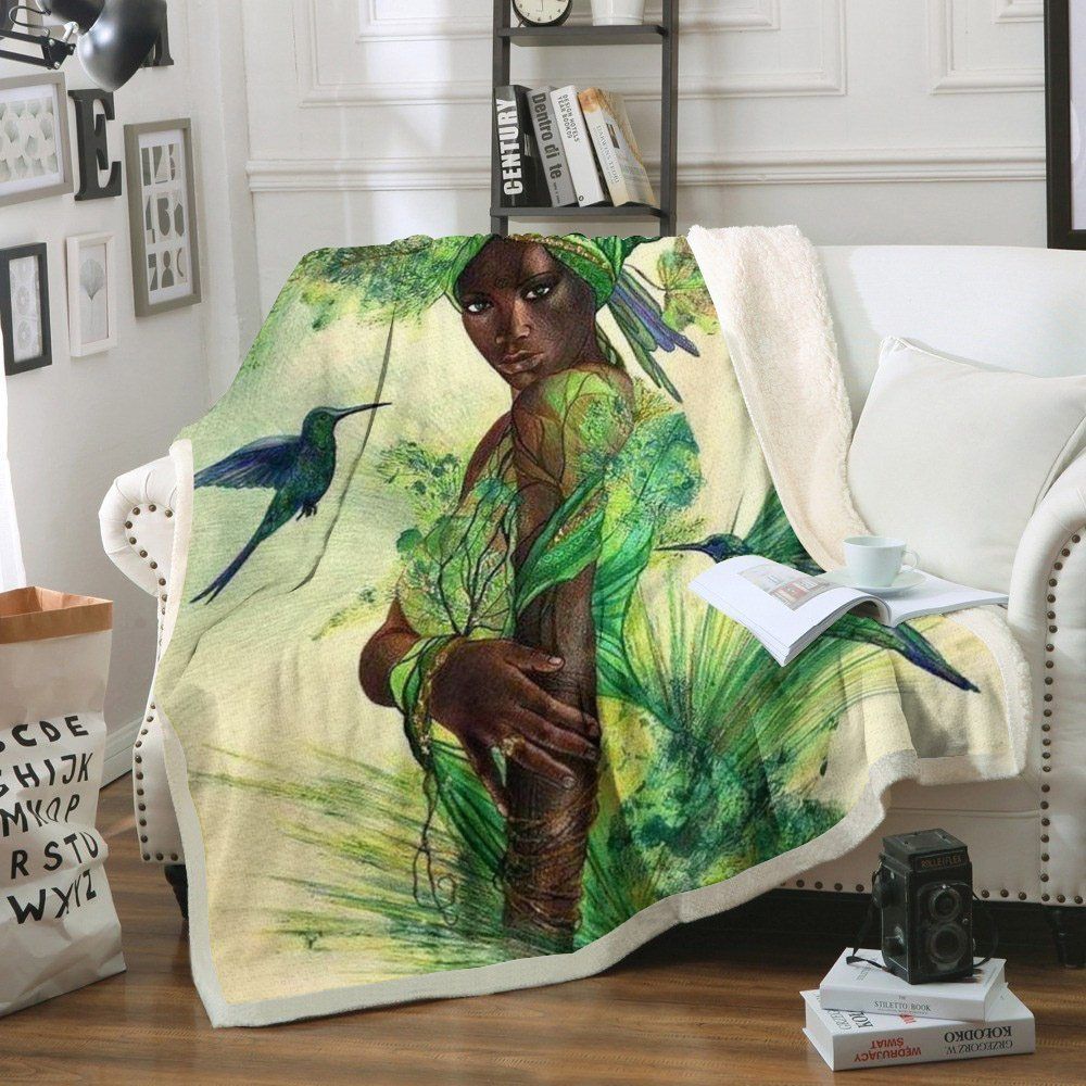 Black Women Sherpa Fleece Blanket