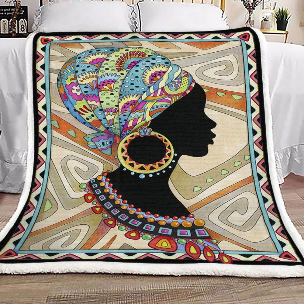 Black Women Sherpa Fleece Blanket