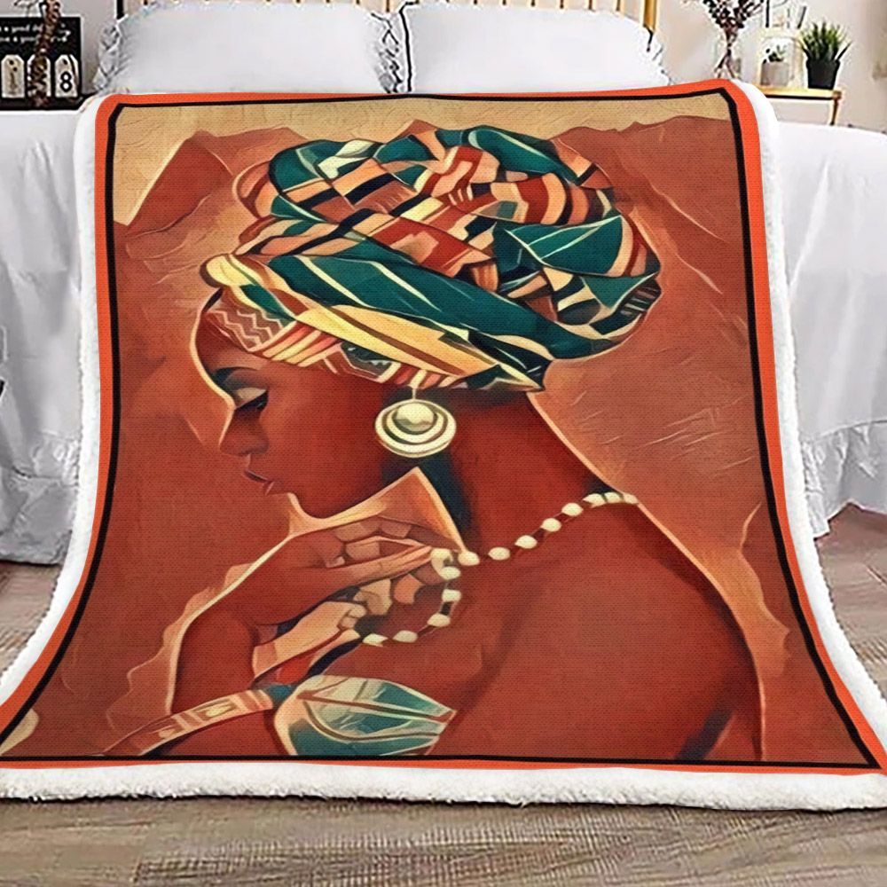 Black Women Sherpa Fleece Blanket
