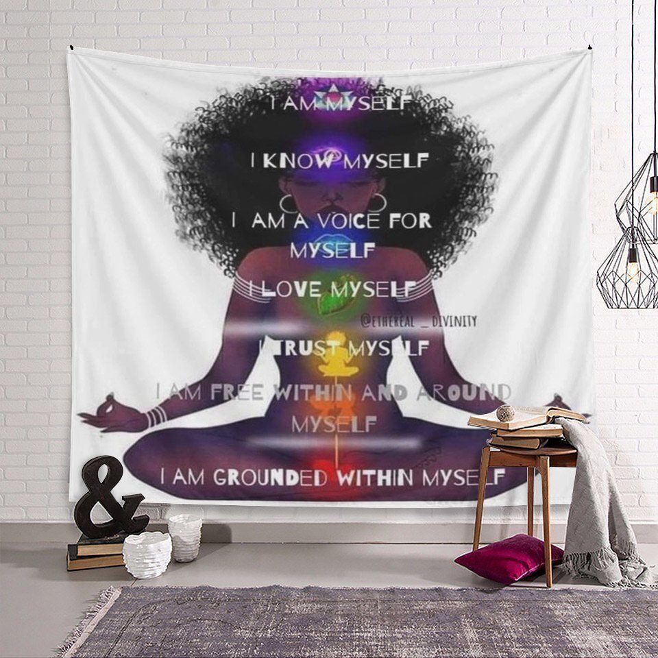 Black Women Chakra CL280802MDT Tapestry
