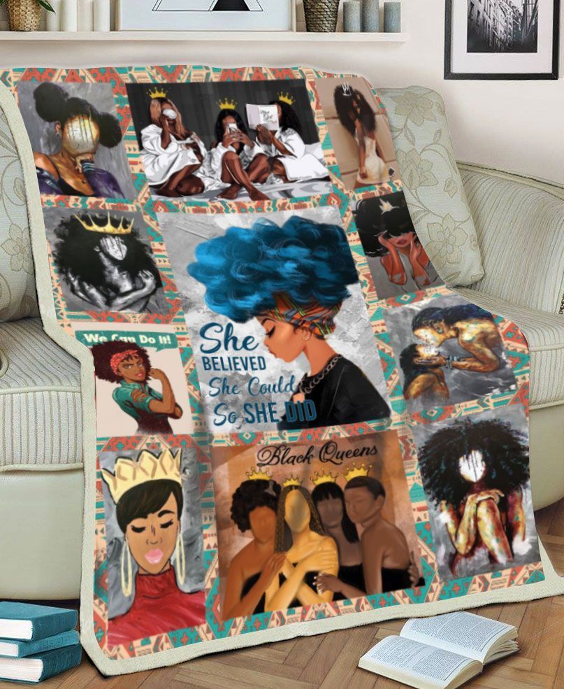 Black Women Sherpa Fleece Blanket