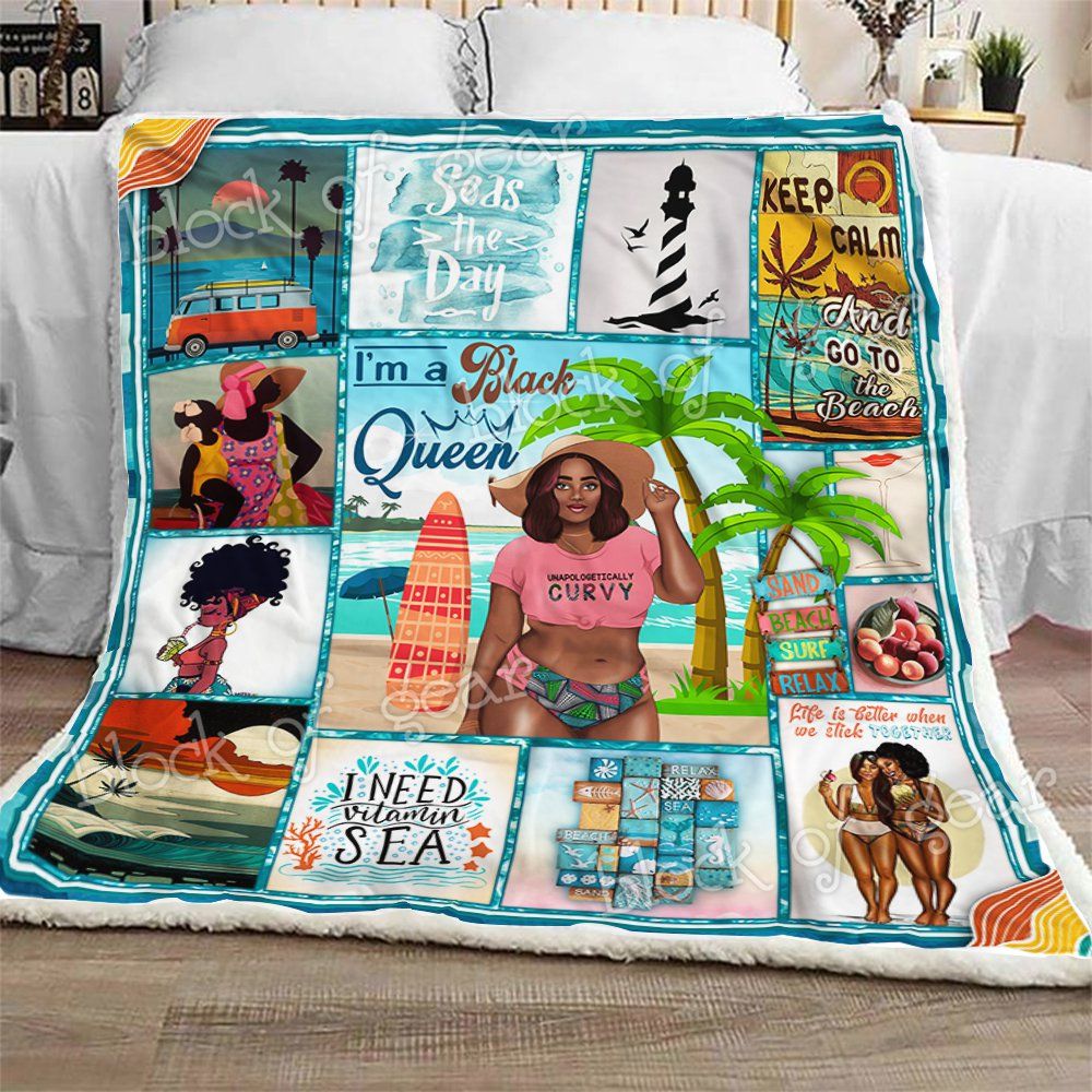 Black Women Sherpa Fleece Blanket
