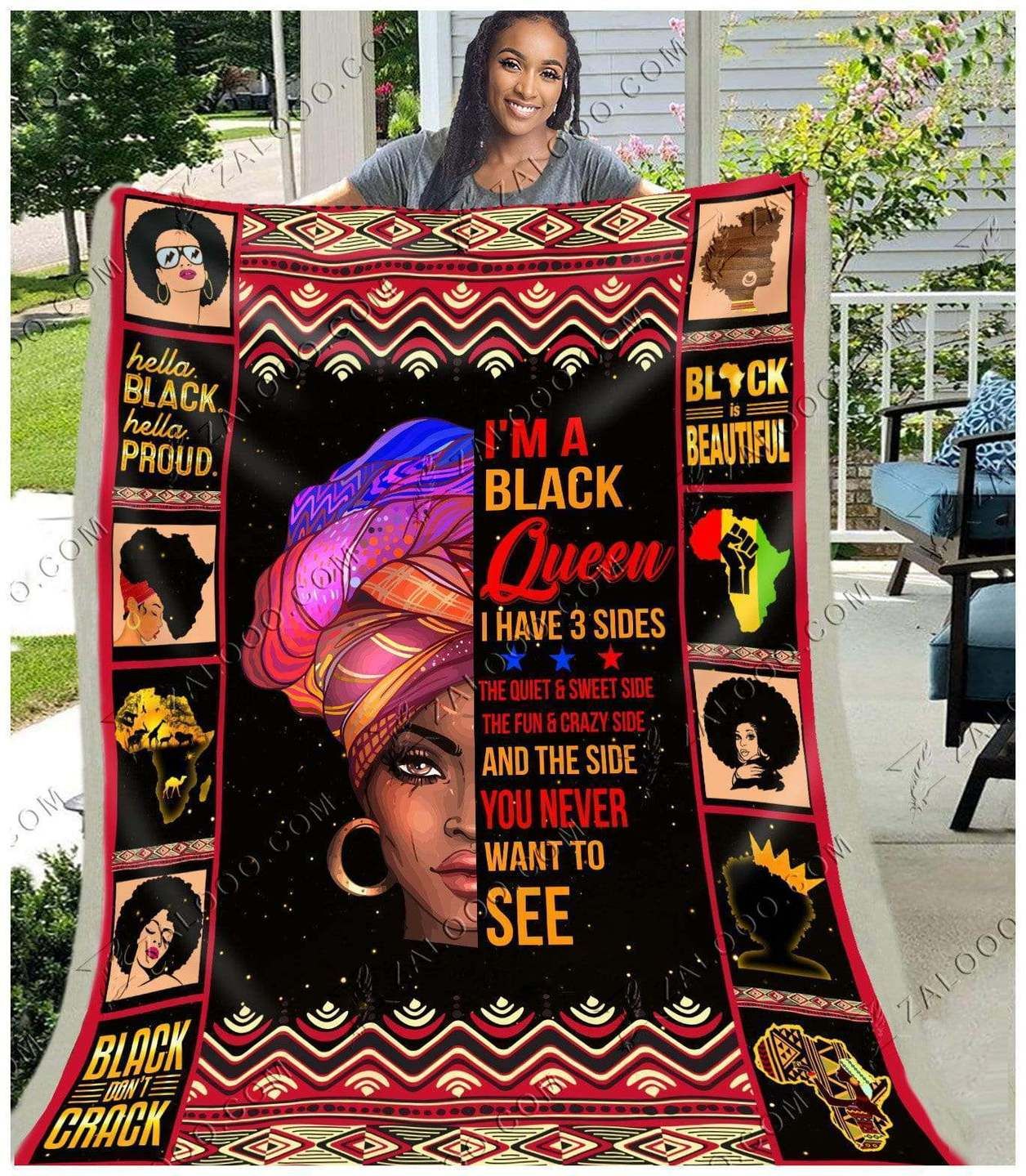 Black Women Sherpa Fleece Blanket