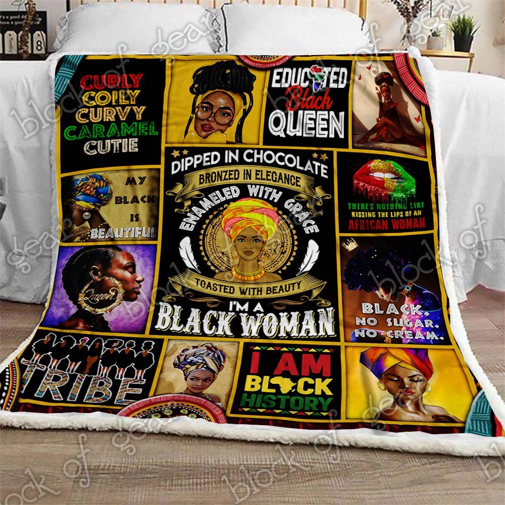 Black Women Sherpa Fleece Blanket