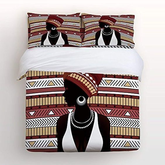 Black Women Cotton Bed Sheets Spread Comforter Bedding Set