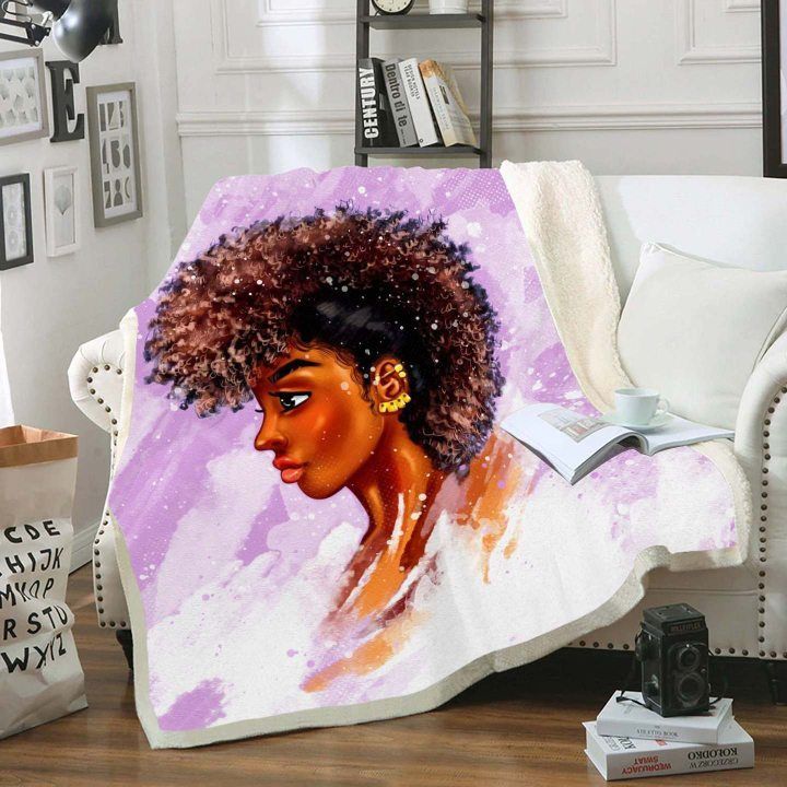 Black Women Sherpa Fleece Blanket