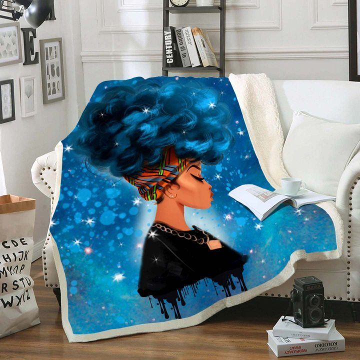 Black Women Sherpa Fleece Blanket