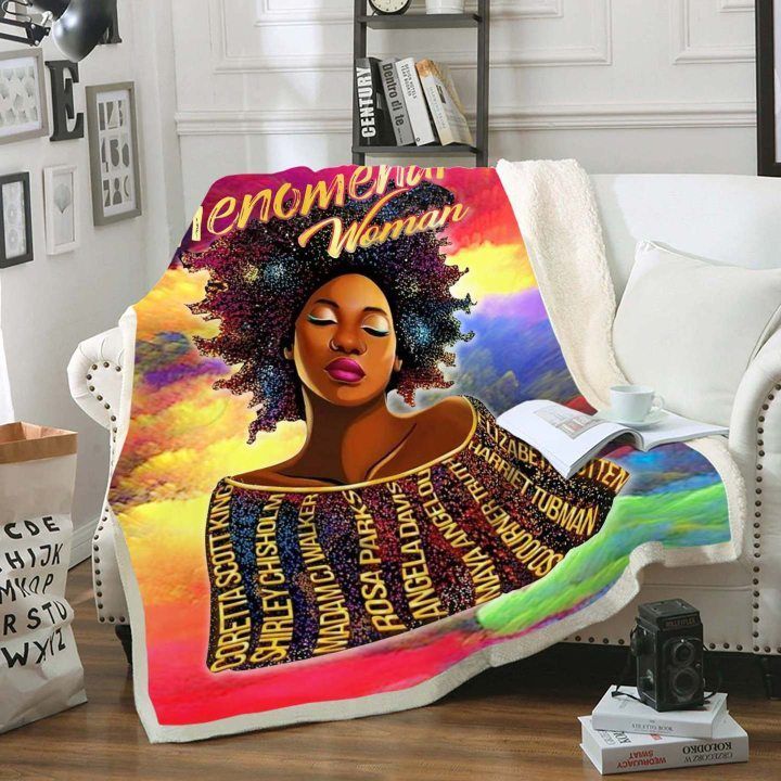 Black Women Sherpa Fleece Blanket