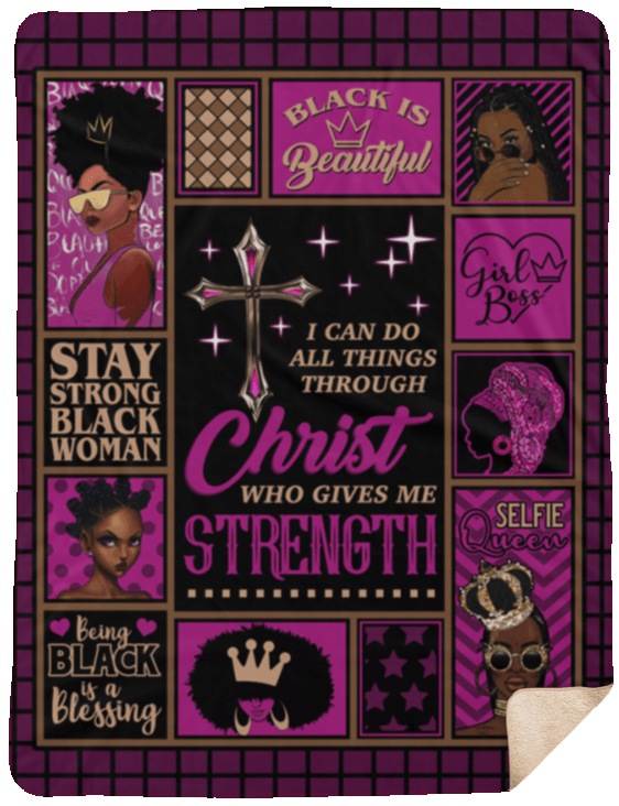 Black Women Sherpa Fleece Blanket