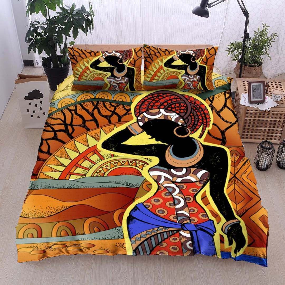 Black Women  Twin Queen King Cotton Bed Sheets Spread Comforter Bedding Set