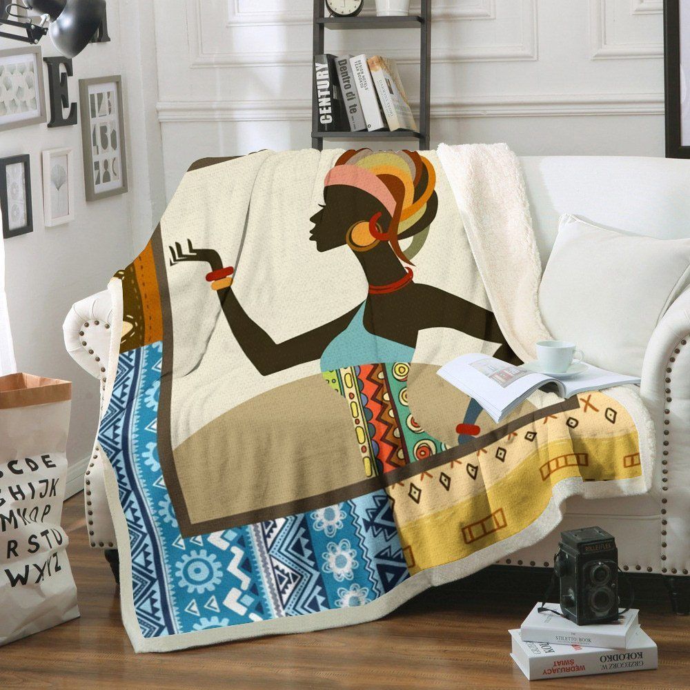 Black Women Sherpa Fleece Blanket