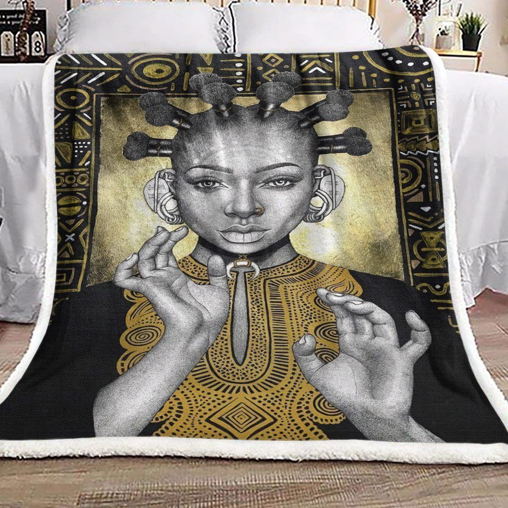 Black Women Sherpa Fleece Blanket
