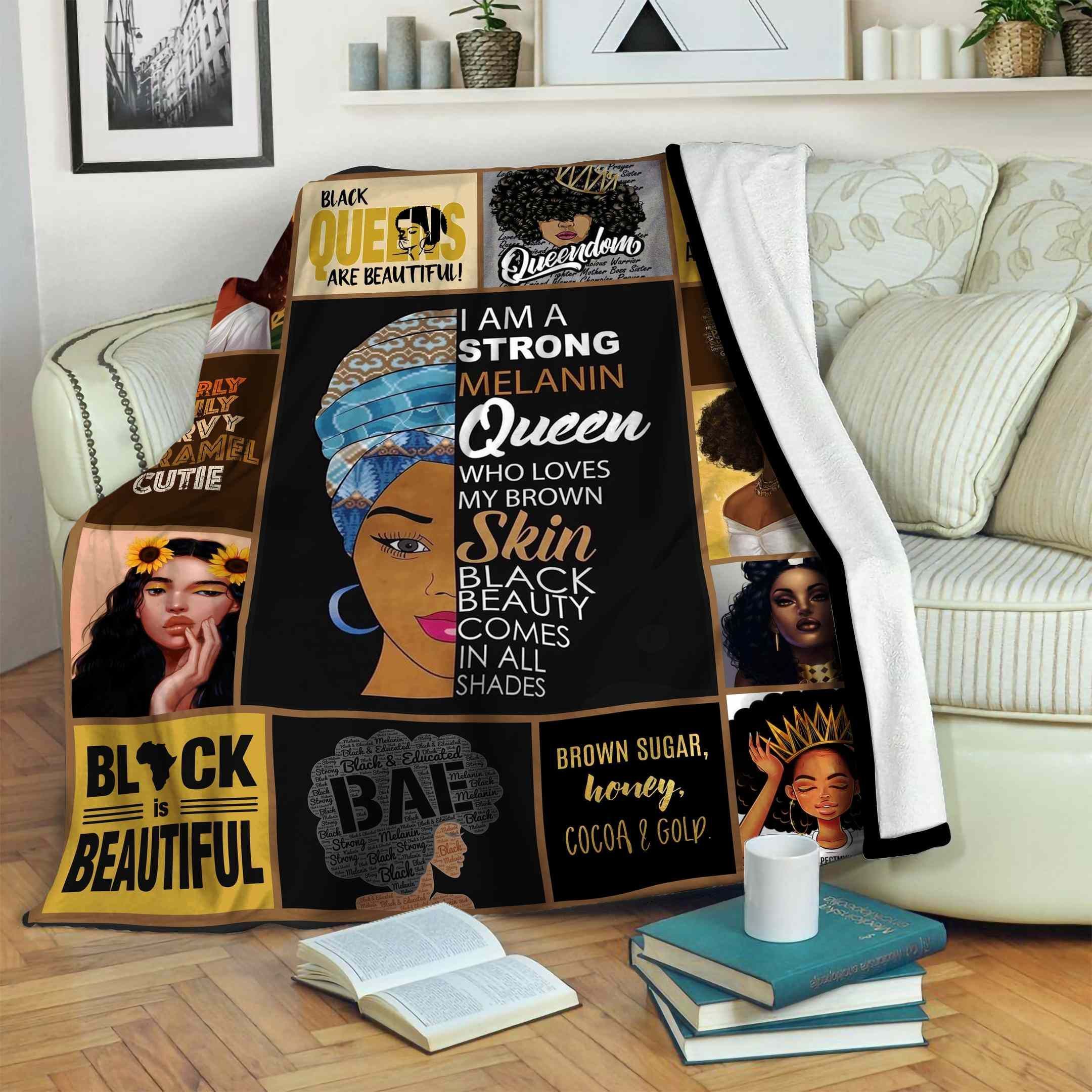 Black Women Fleece Blanket
