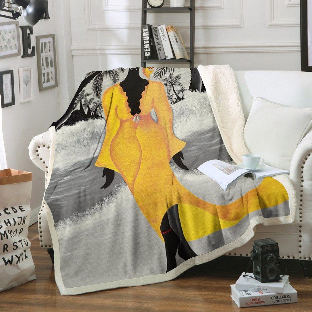 Black Women Sherpa Fleece Blanket
