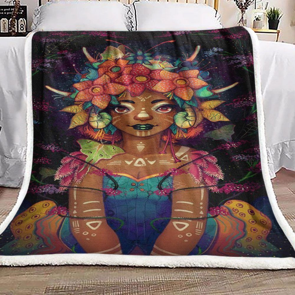 Black Women Sherpa Fleece Blanket