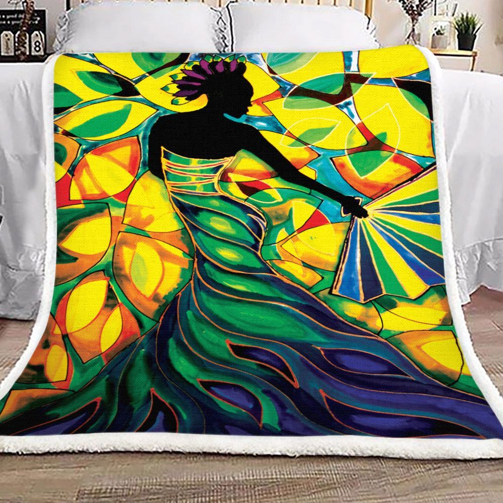 Black Women Sherpa Fleece Blanket