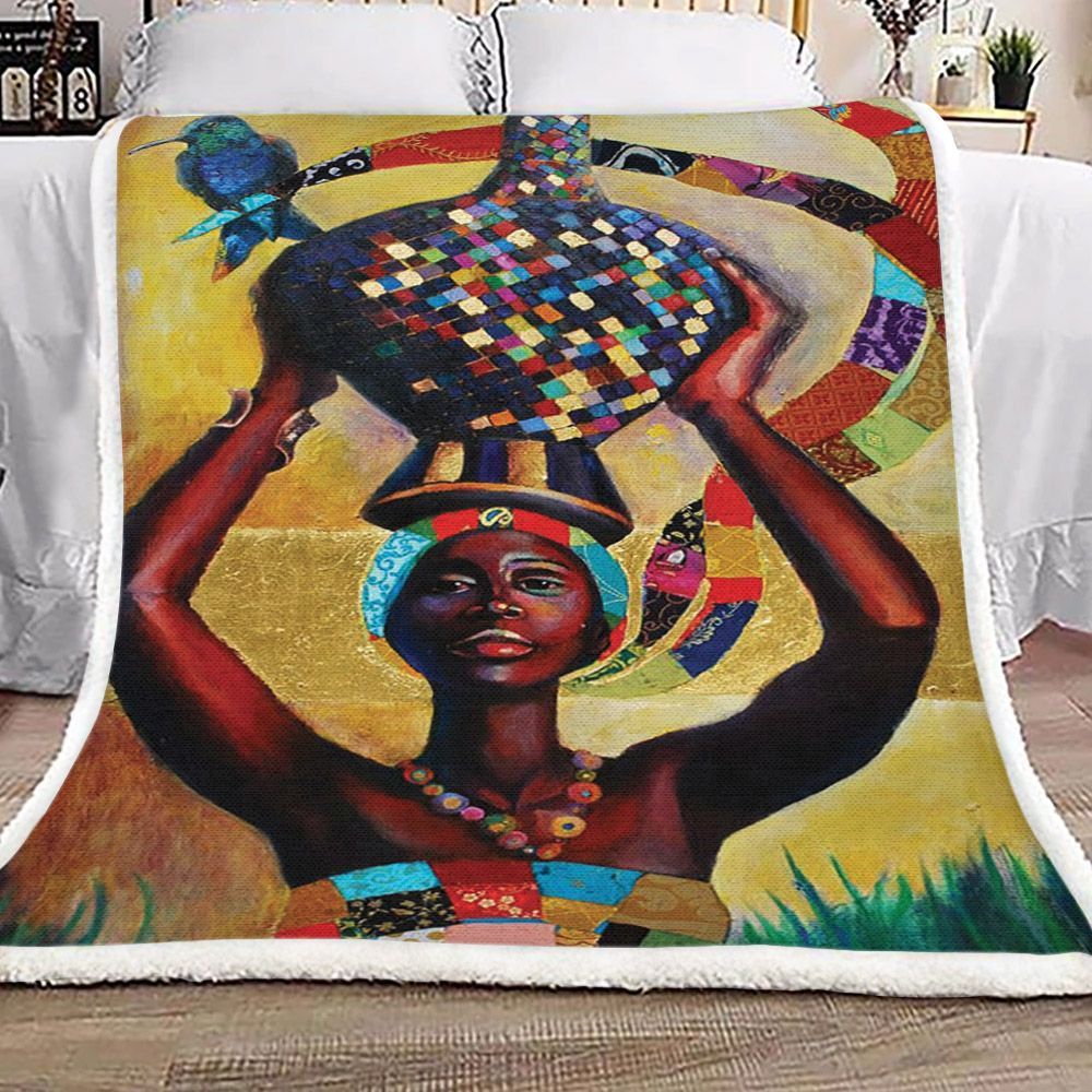 Black Women Sherpa Fleece Blanket