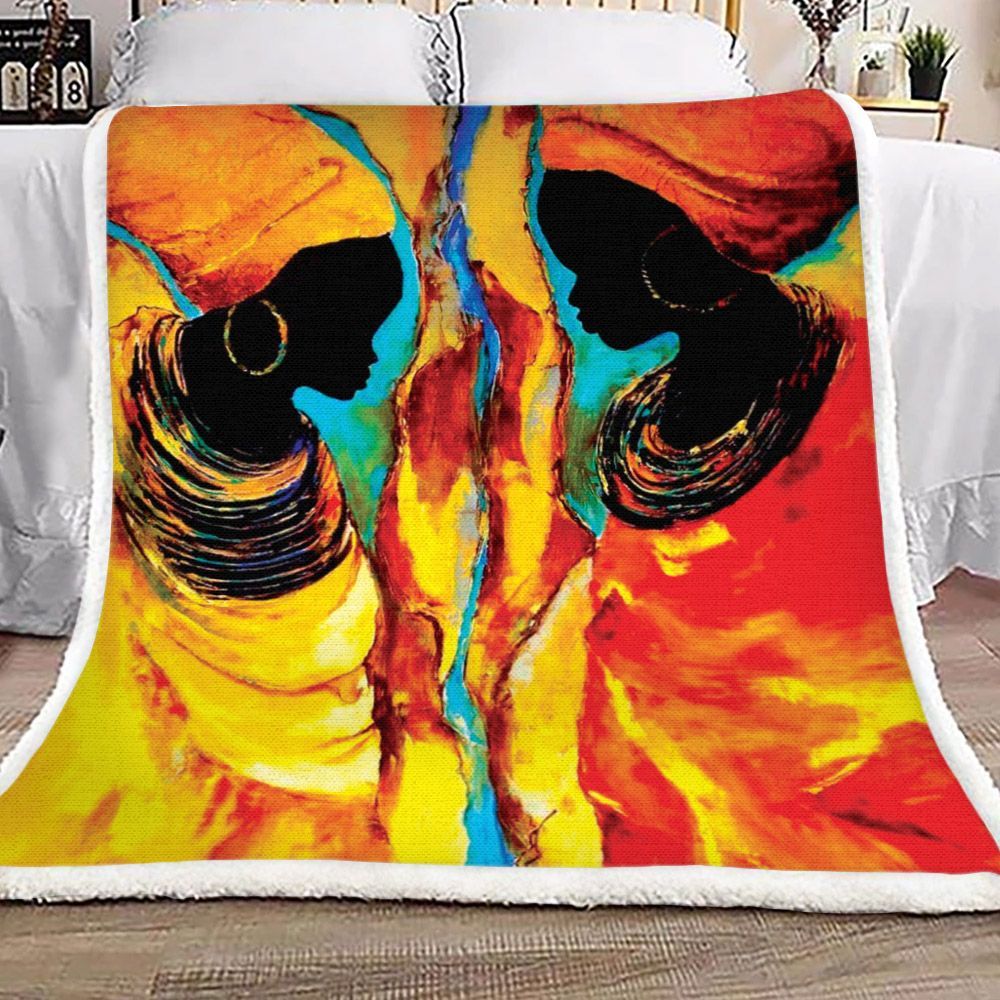 Black Women Sherpa Fleece Blanket
