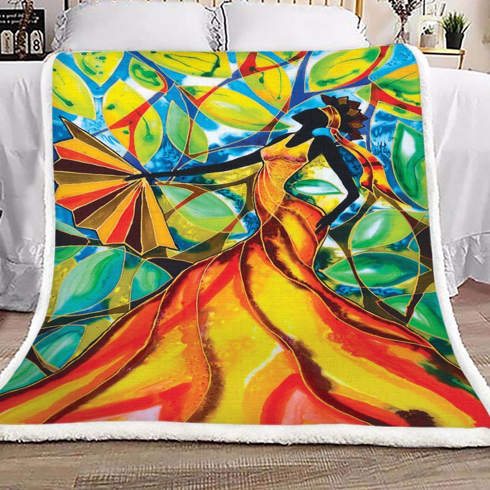 Black Women Sherpa Fleece Blanket