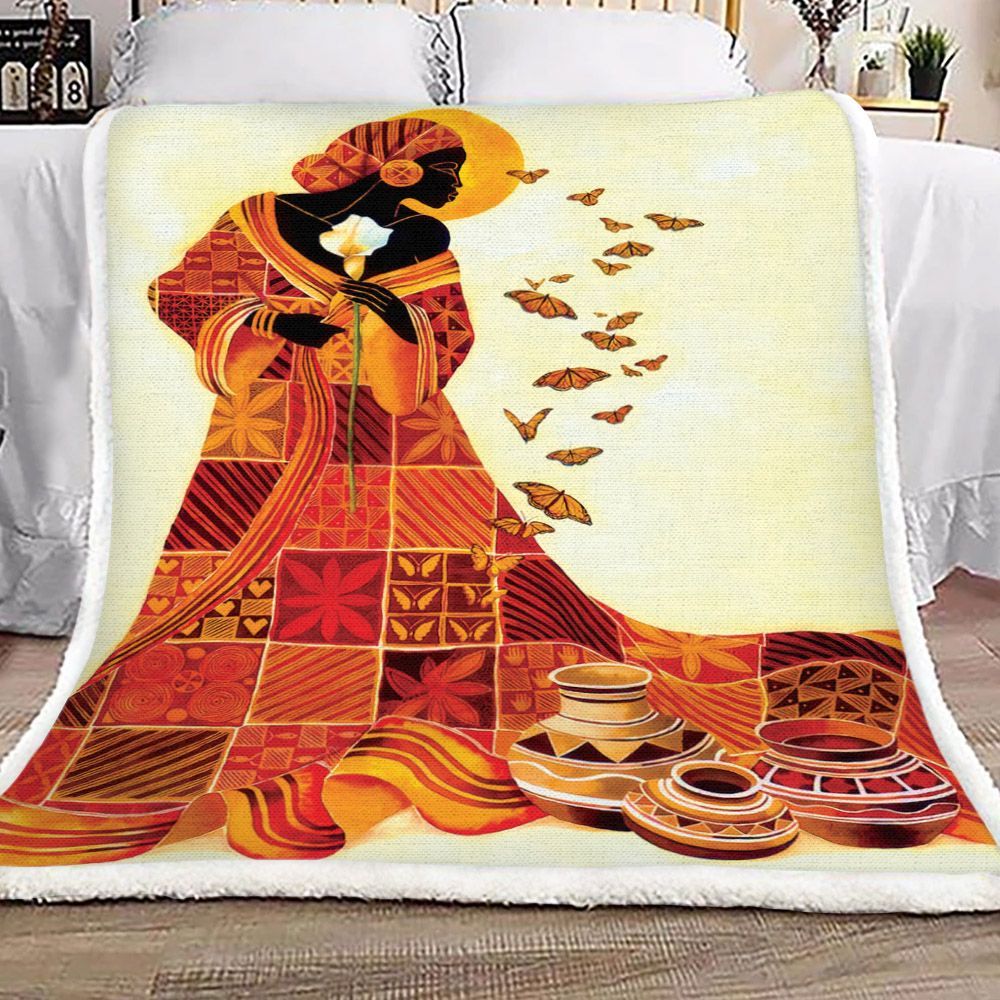 Black Women Sherpa Fleece Blanket