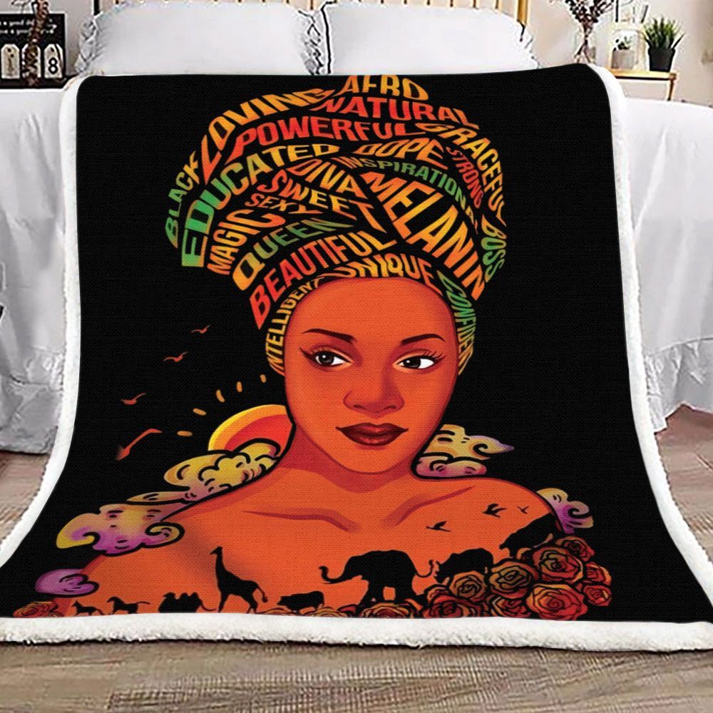 Black Women Sherpa Fleece Blanket