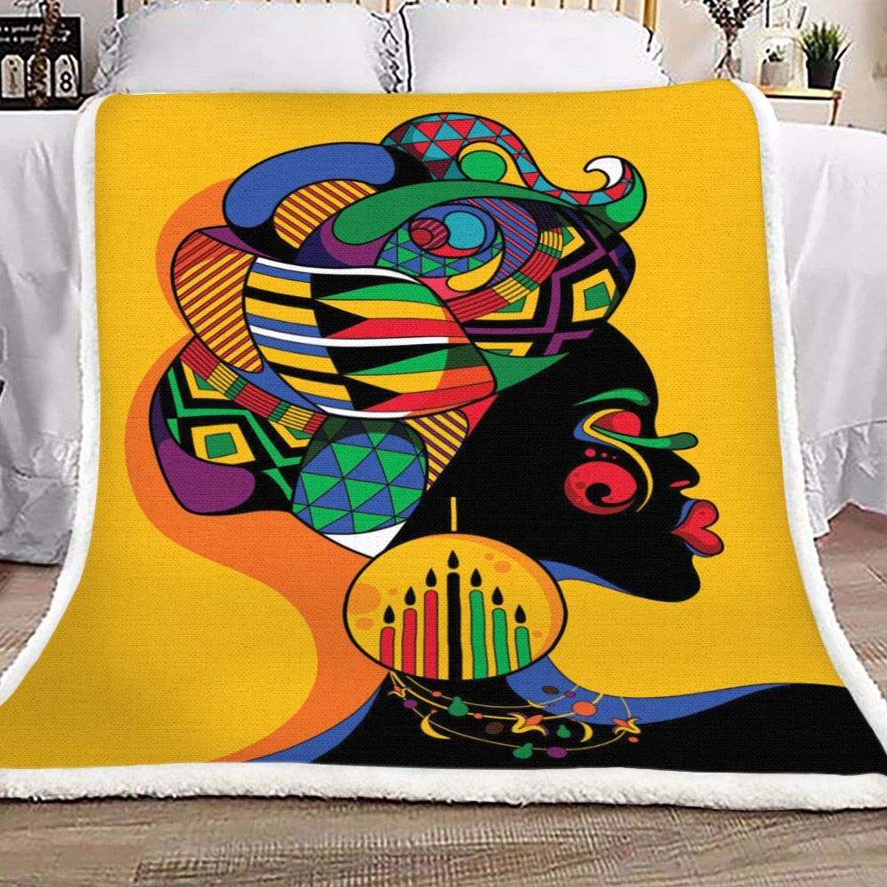 Black Women Sherpa Fleece Blanket