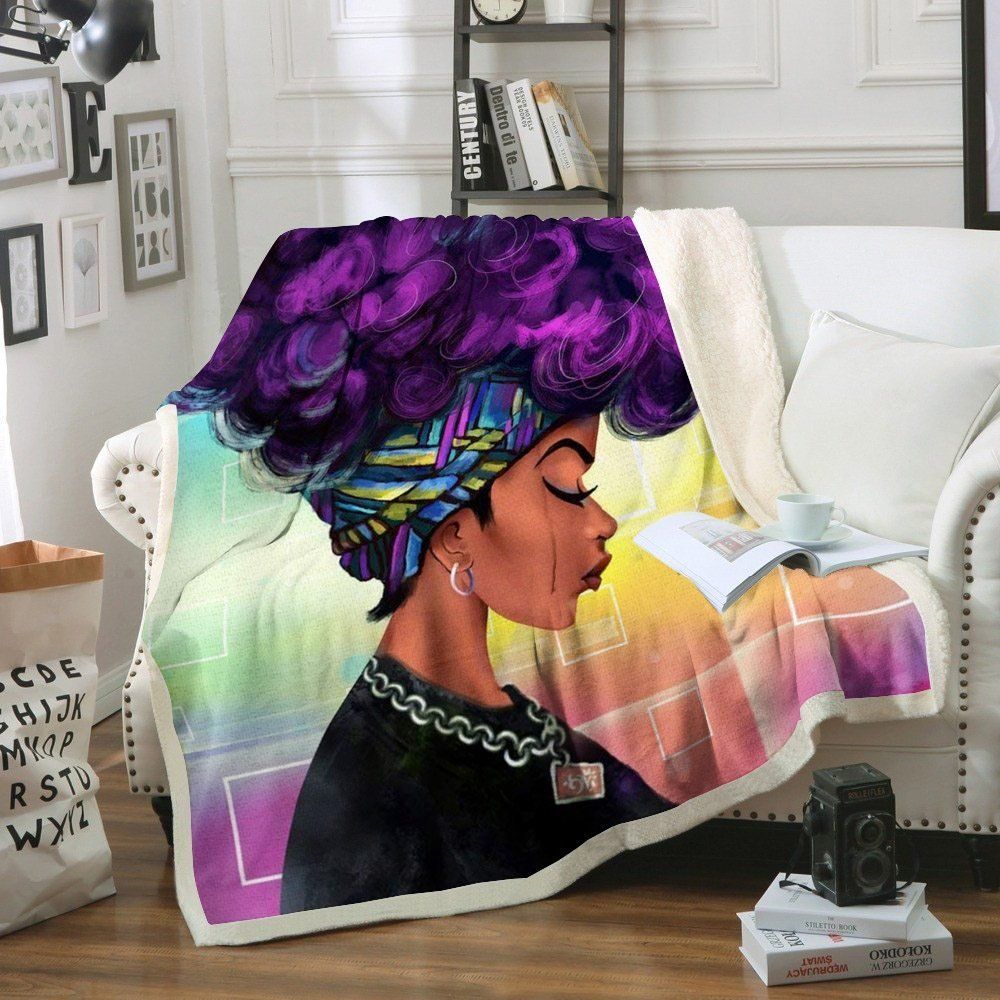 Black Women Sherpa Fleece Blanket