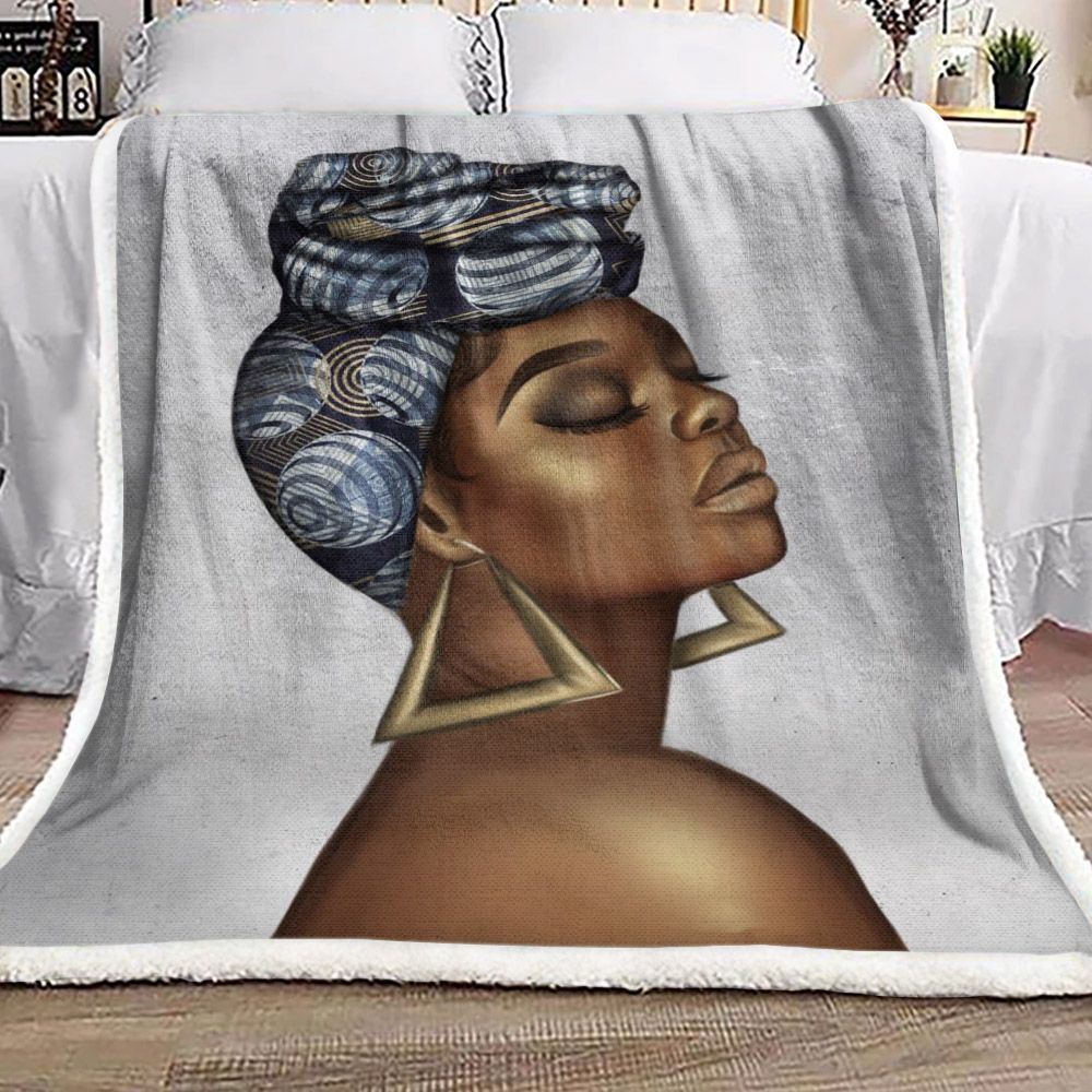 Black Women Sherpa Fleece Blanket