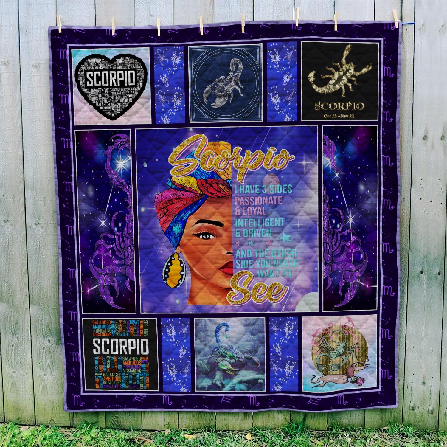 Black Women Scorpio GS-NT1202VB Quilt Blanket