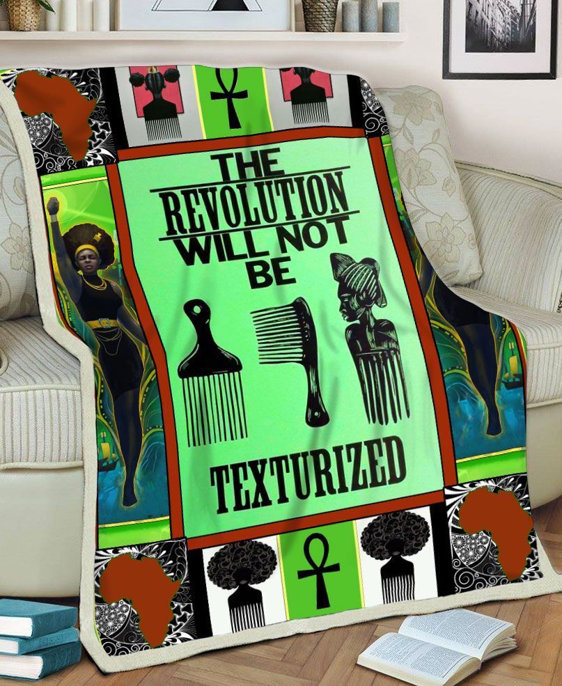 Black Women The Revolution Will Not Be Texturized Sherpa Fleece Blanket