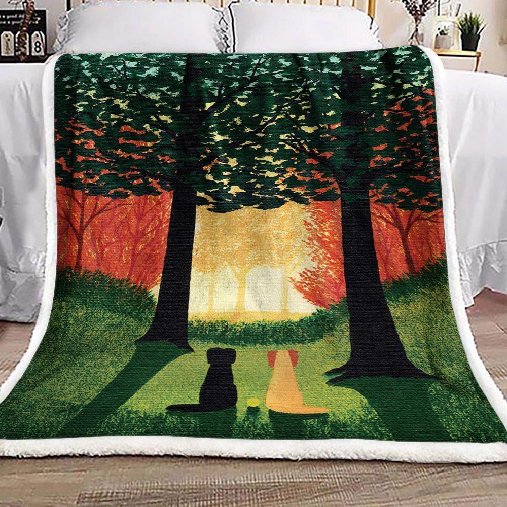 Black Yellow Lab Labrador Retriever Dog Sherpa Fleece Blanket