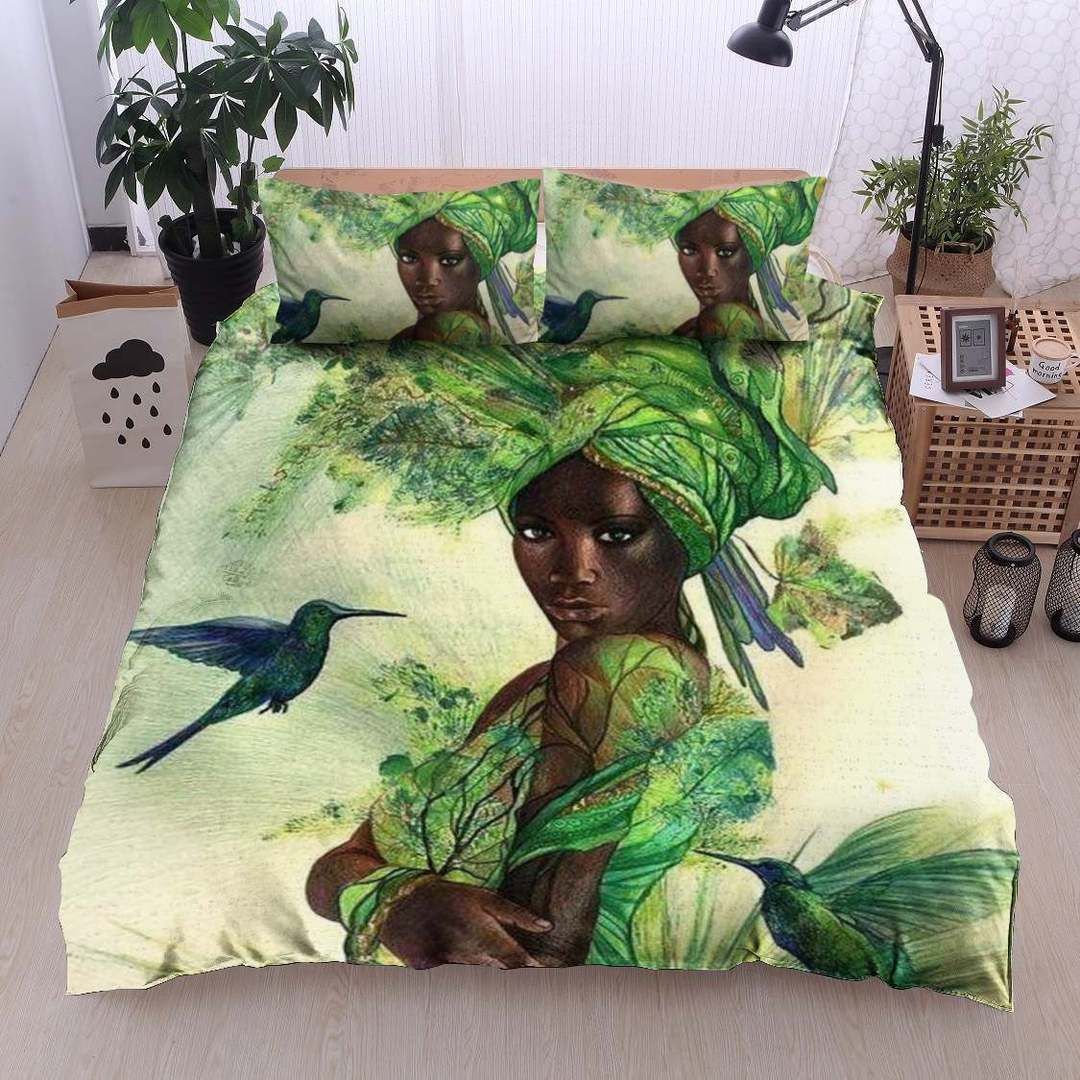 Blackwoman Twin Queen King Cotton Bed Sheets Spread Comforter Bedding Set