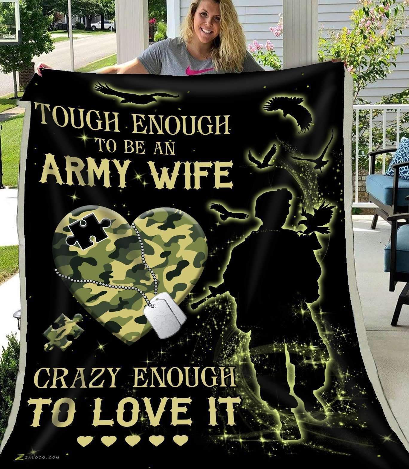 Blanket Gift For Army Wife Crazy Enough To Love It