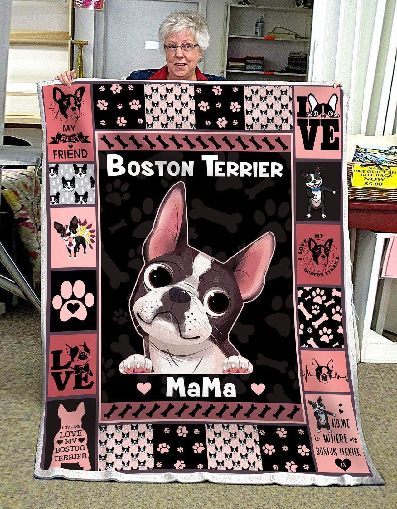 Blanket Gift For Boston Terrier Lovers Boston Terrier Mama
