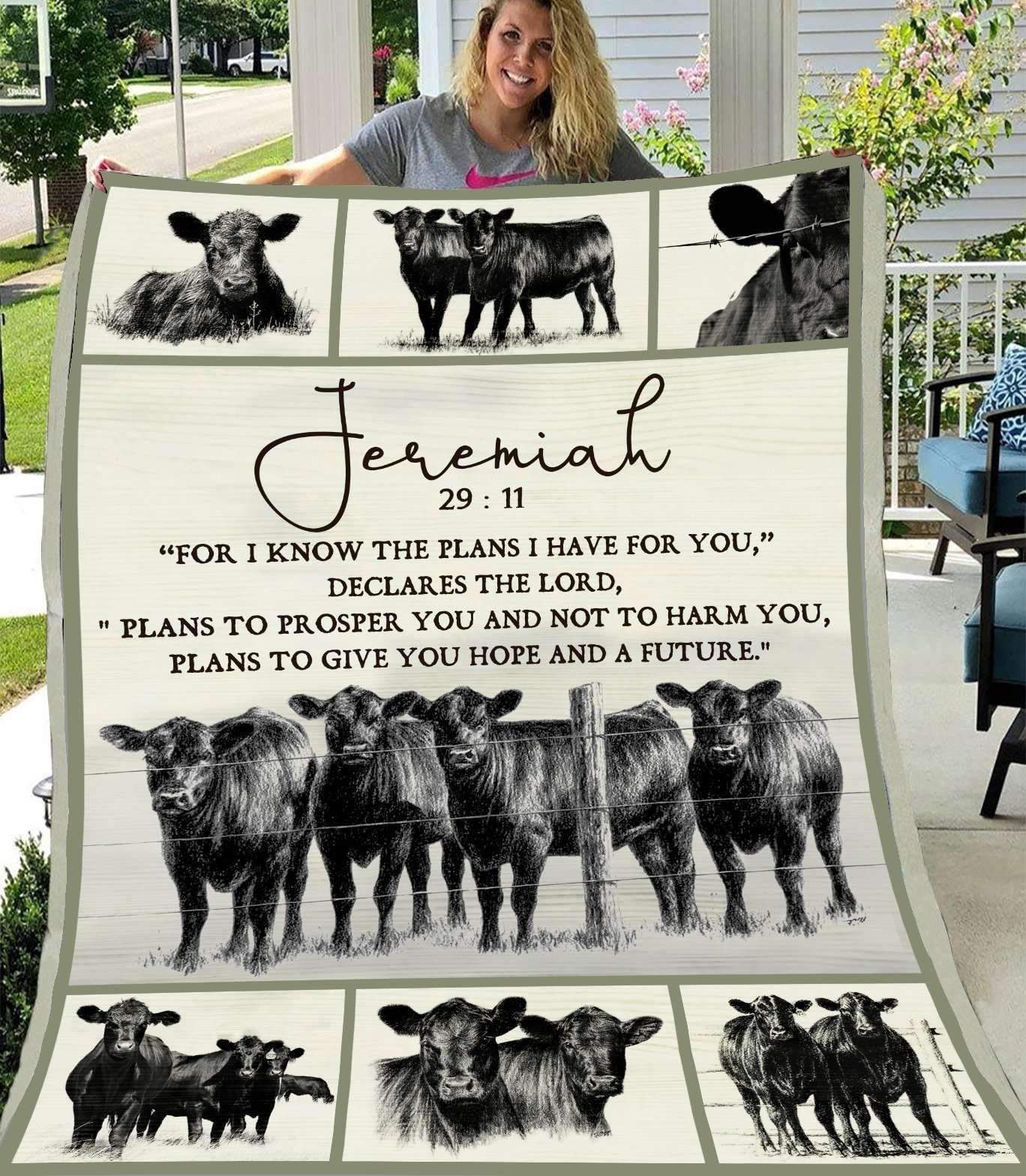 Blanket Gift For Cow Lovers Plan To Give You Hope And A Future