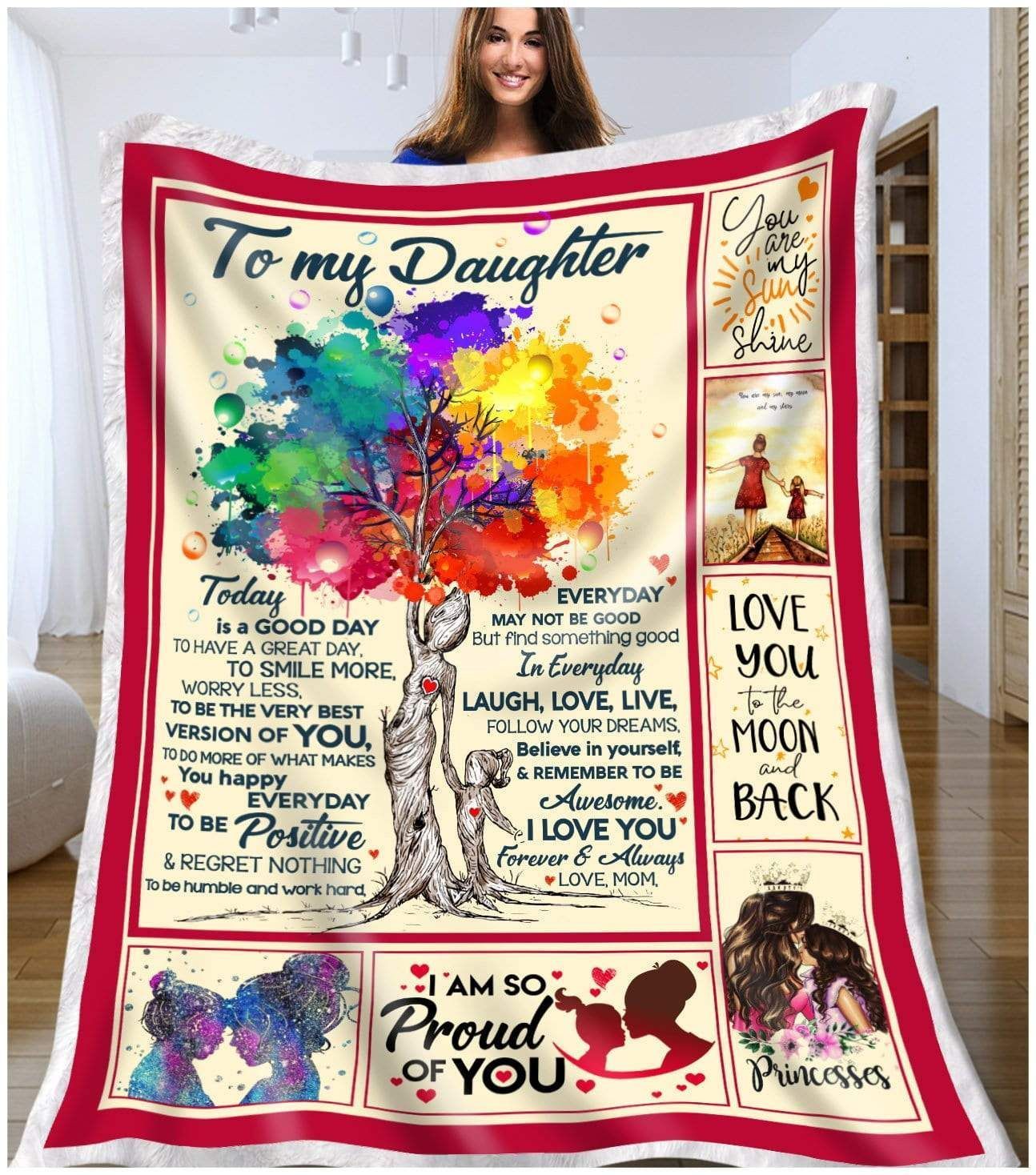 Blanket Gift For Daughter Love You To The Moon And Back