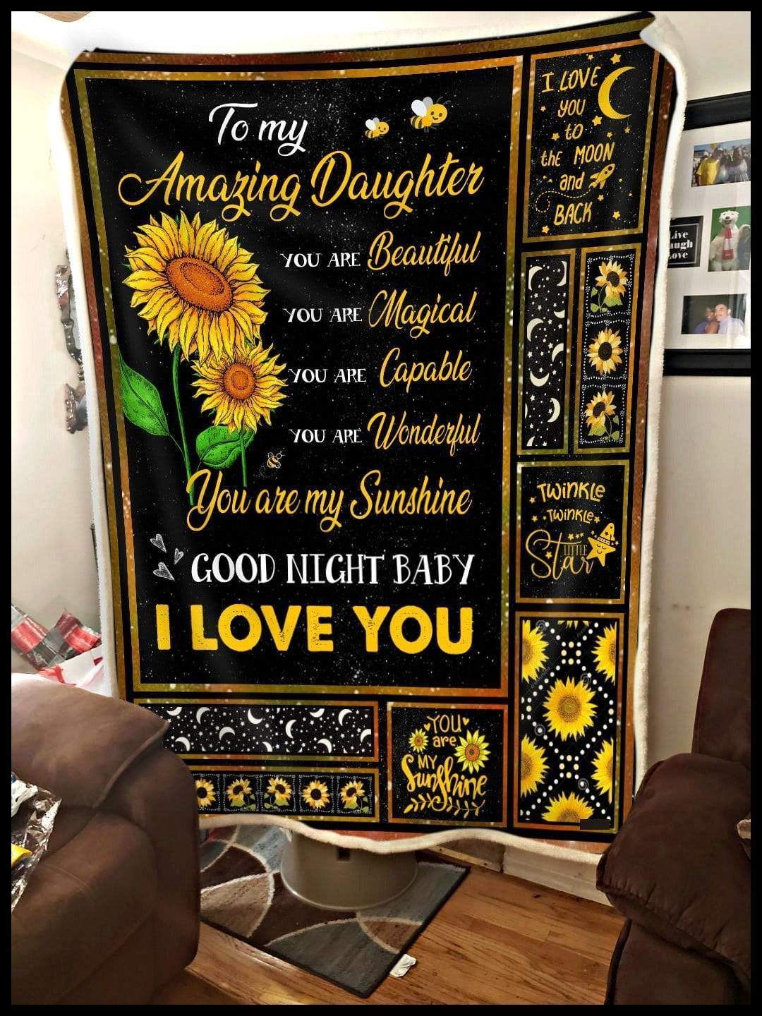 Blanket Gift For Daughter You Are My Sunshine Love You