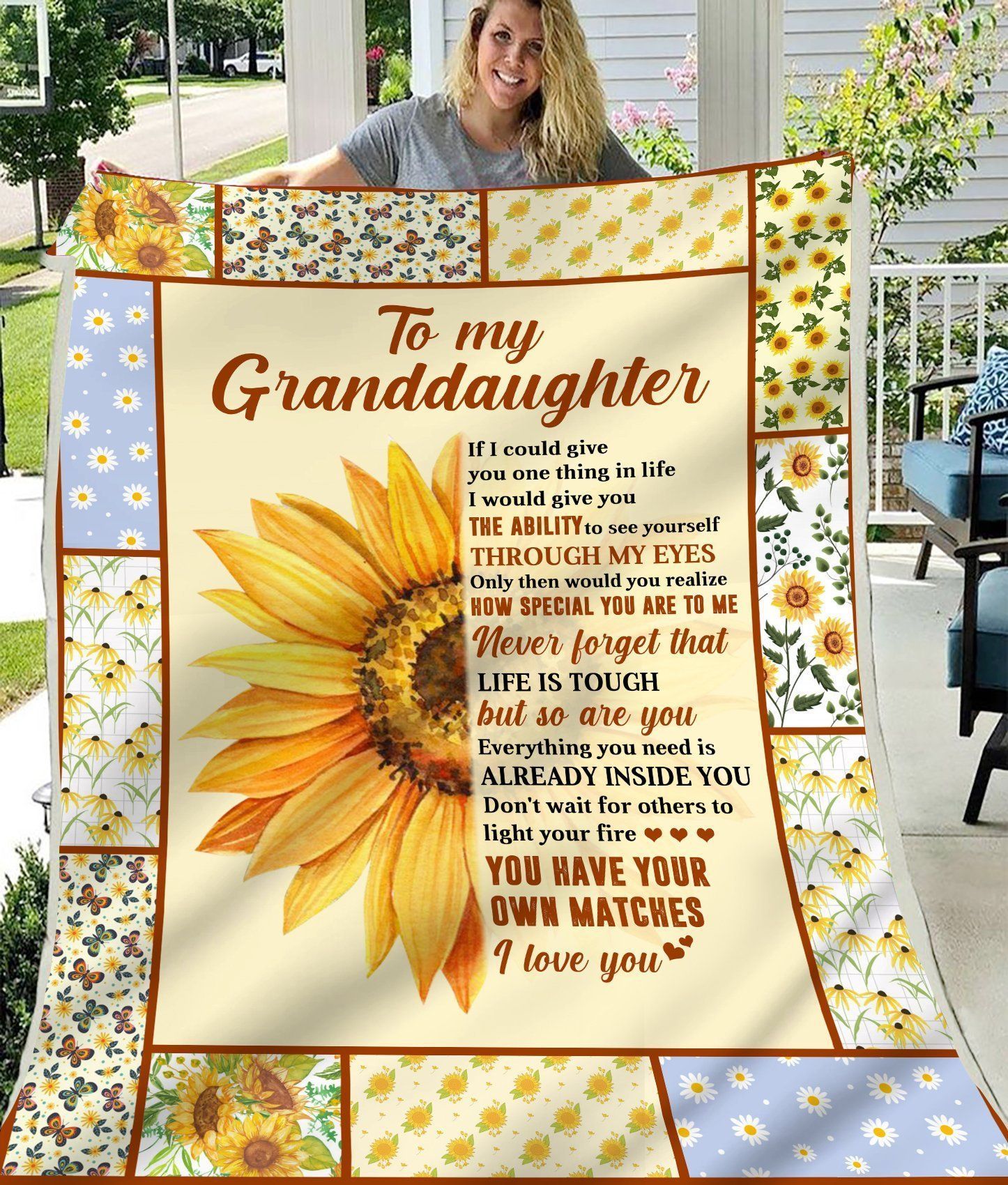 Blanket Gift For Granddaughter Life Is Tough But So Are You