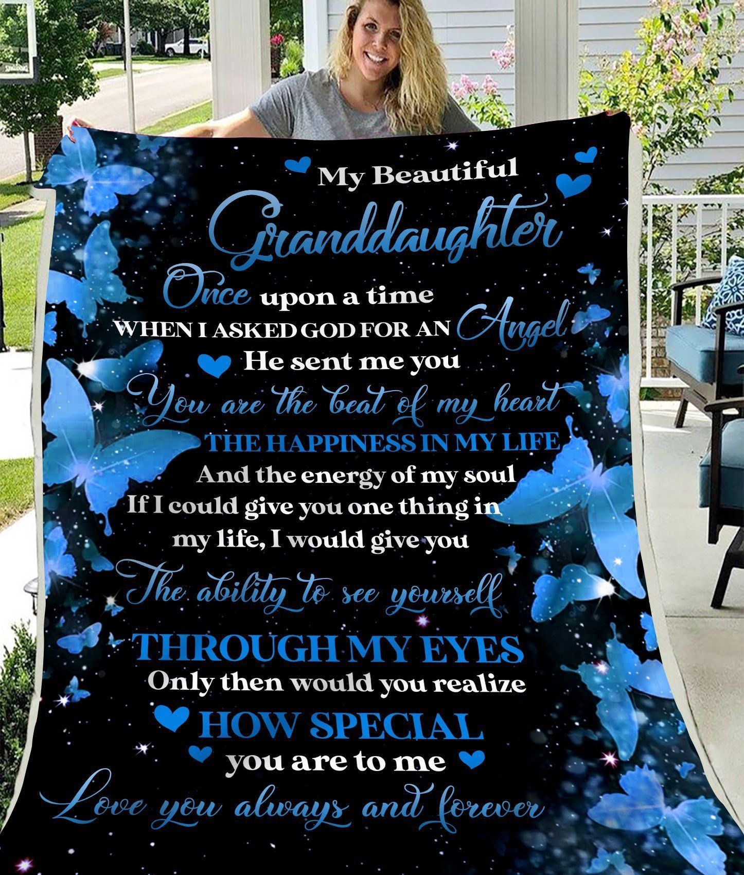 Blanket Giving Granddaughter You Are My Angel