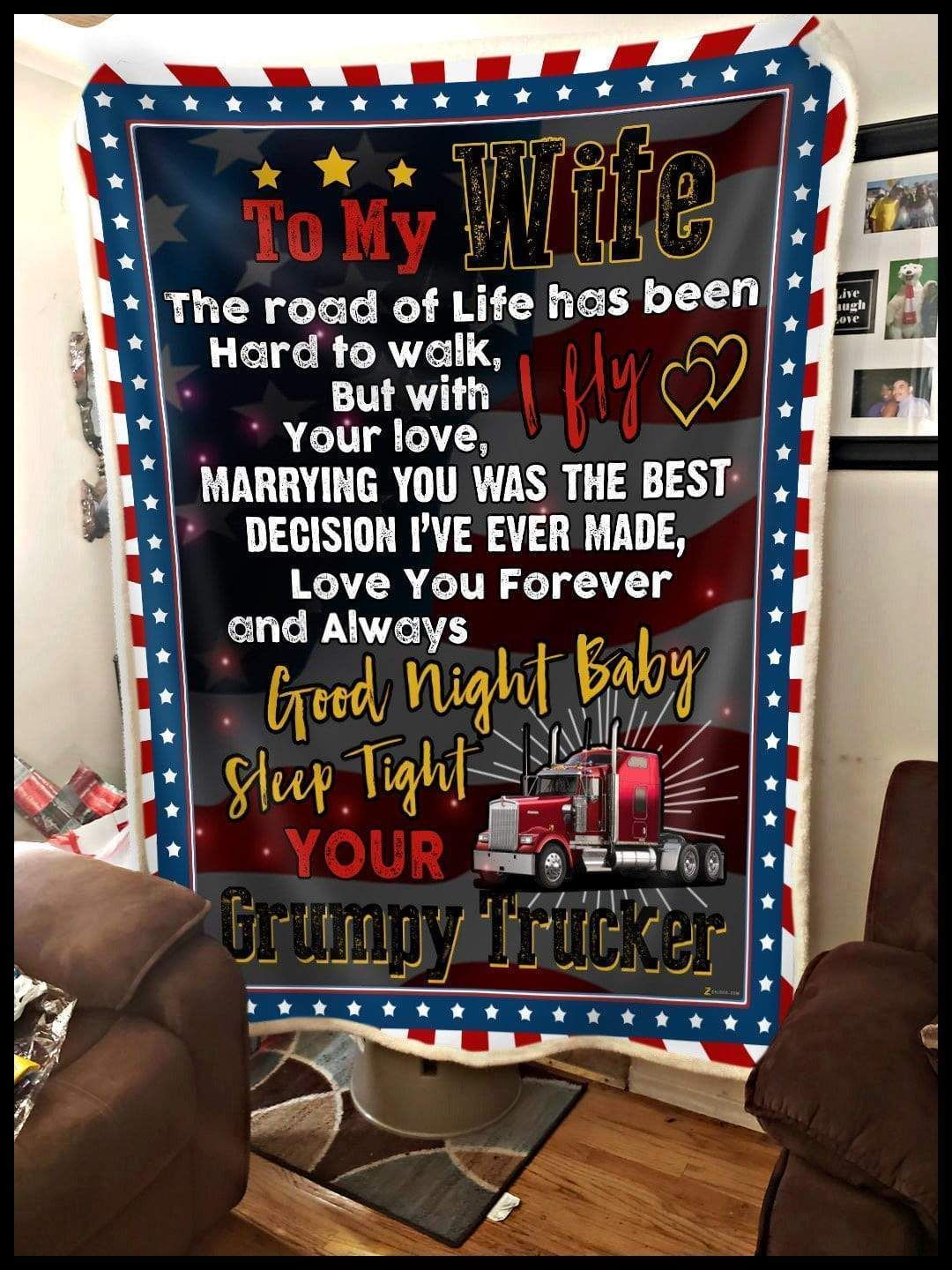 Blanket Trucker Gift For Wife Love You Forever And Always