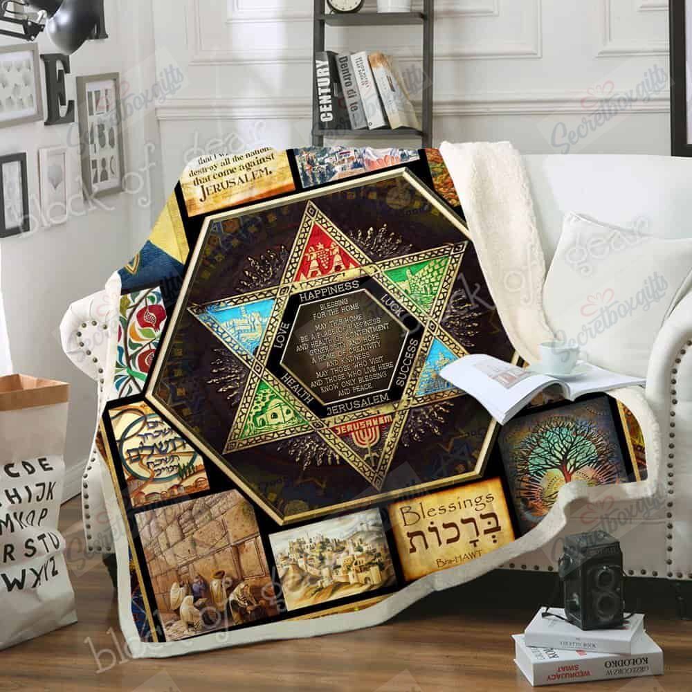 Blessing For The Home Jerusalem Fleece Blanket