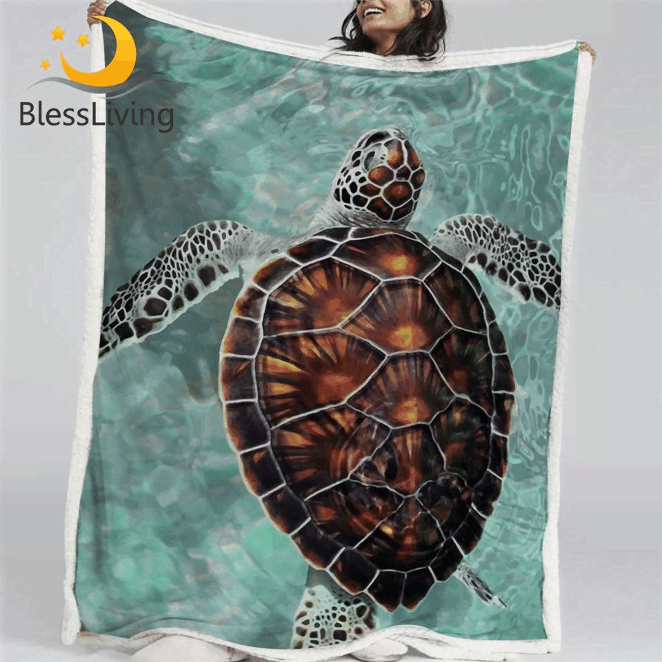 Blessliving Sea Turtle Sherpa Fleece
